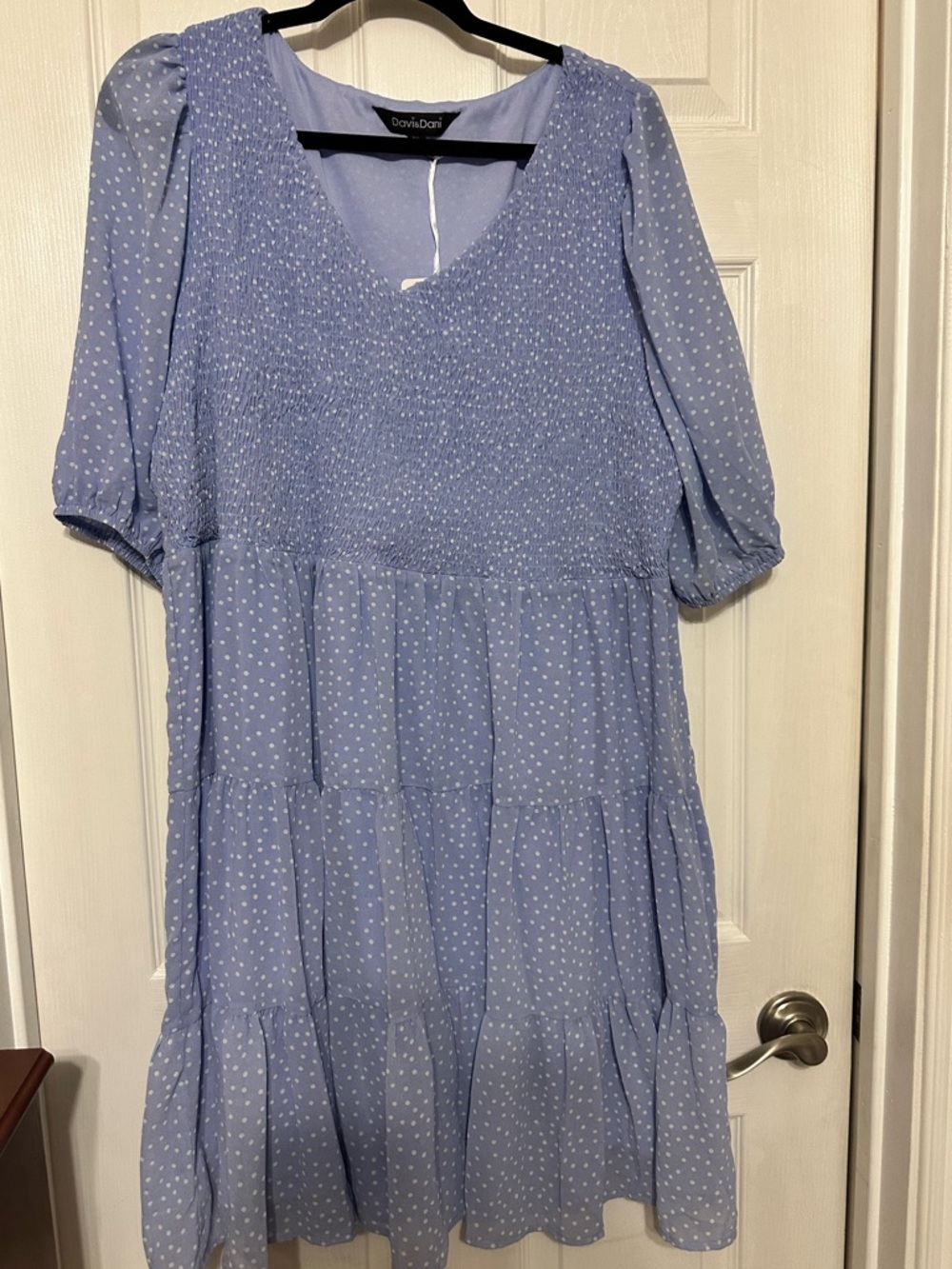 Light blue polka dot dress